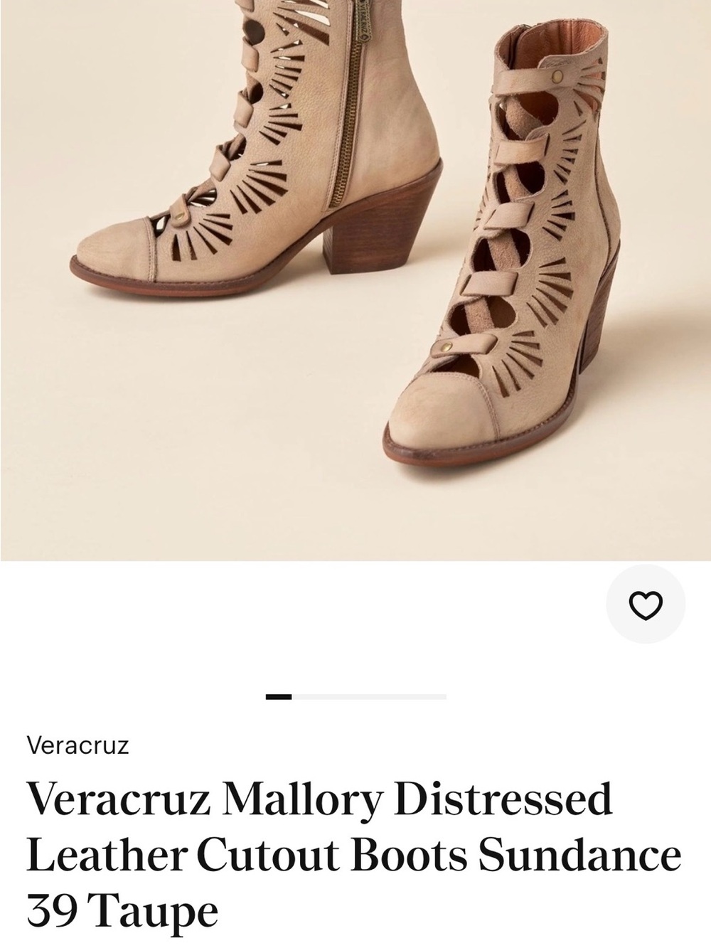 Veracruz Mallory Cutout Ankle Boots in Taupe